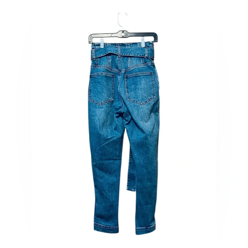 Something Navy June Tie Waist Denim Jeans High Rise Medium Wash Size 0
